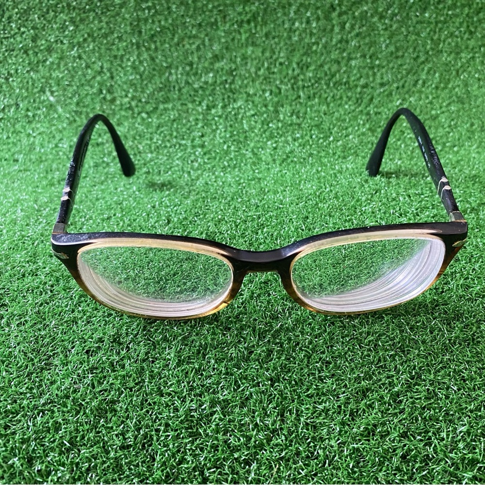PERSOL Eyeglasses Black Silver 54 [] 19!